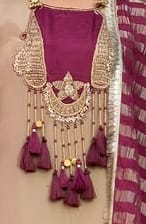 Customer photo review of Premium Beige & Wine Designer Kurta Pant Dupatta Set