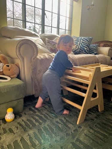 Customer photo review of Maple | Beginner Pikler Triangle & Rocker