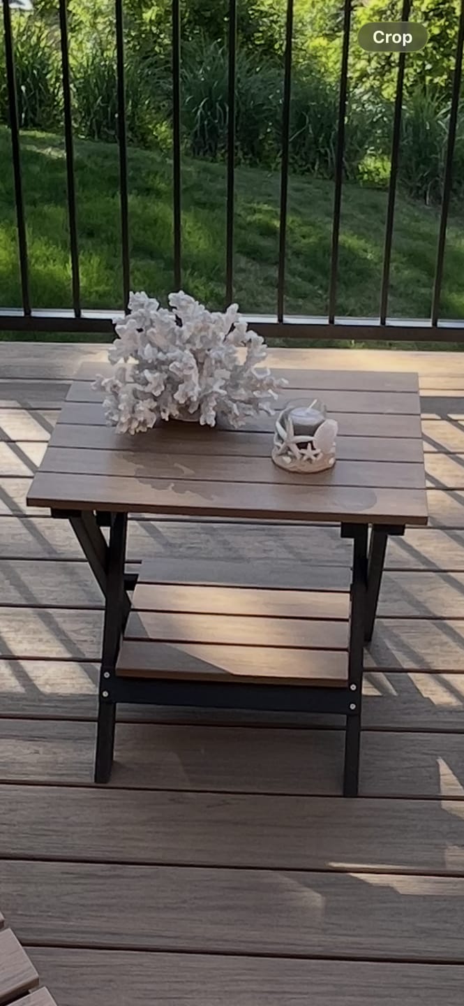 Customer photo review of Folding Side Table With Removable Serving Tray - Ships Fully Assembled