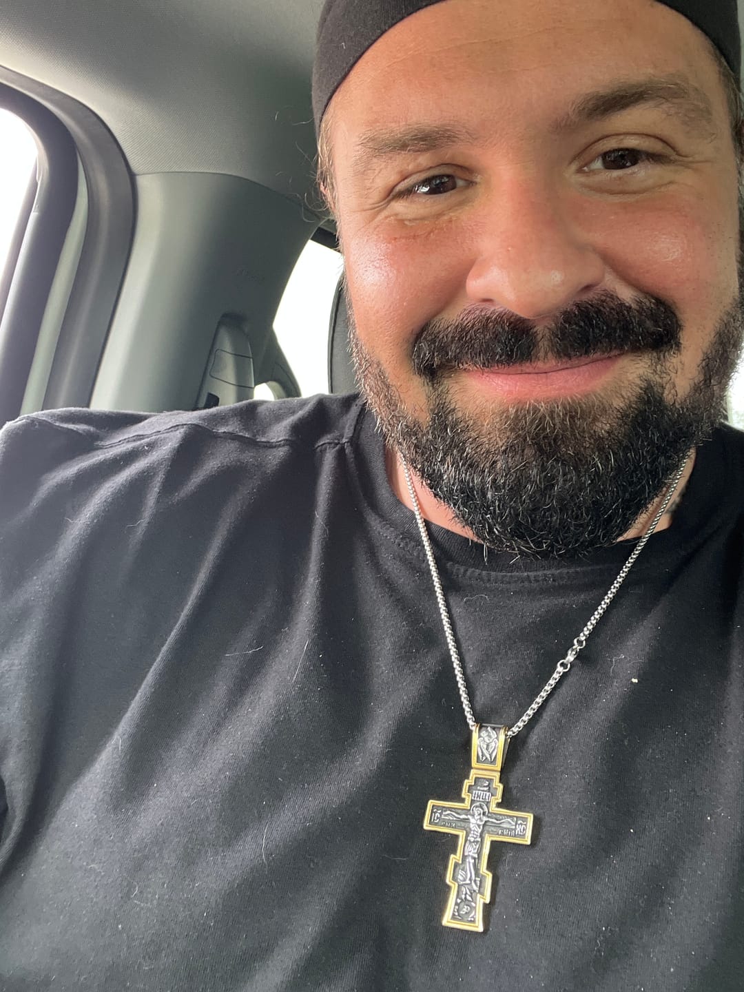 Customer photo review of DARK JESUS CROSS. - GOLD