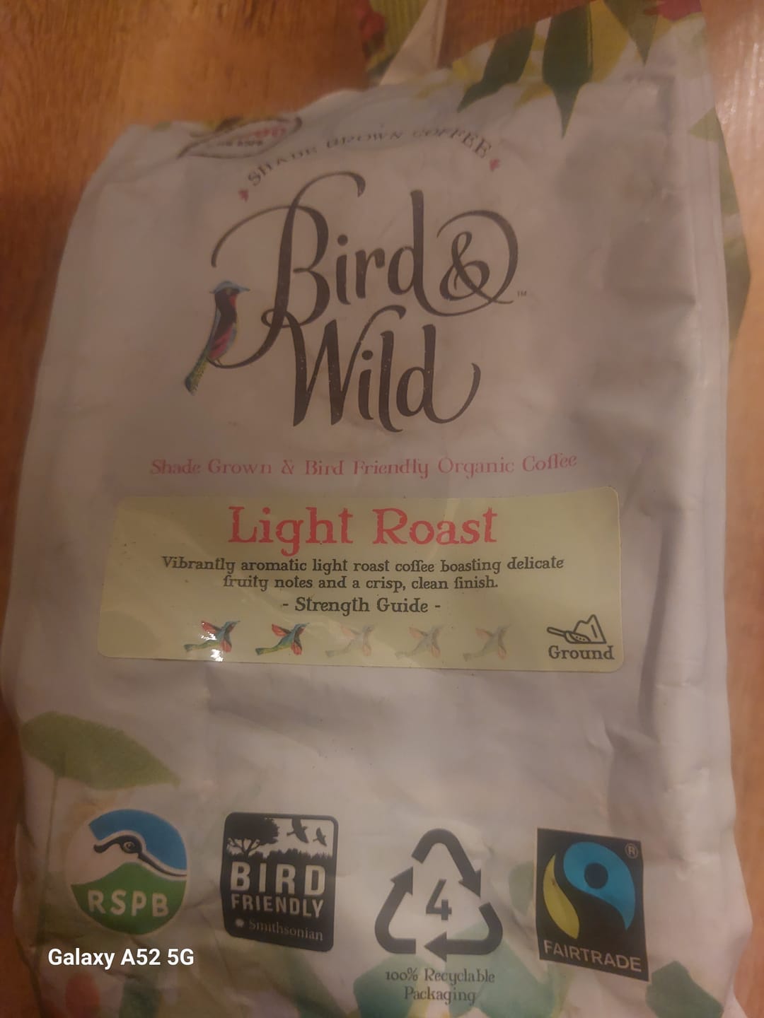 Customer photo review of Light Roast Fairtrade Organic Beans & Ground - 200g, 1kg
