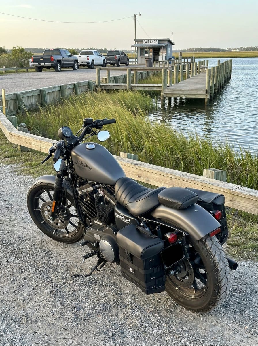 Customer photo review of 15L - Incognito Quick Mount Medium Solo Motorcycle Saddlebag (Left Only) for Harley Sportster 883 Iron XL883N