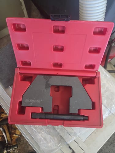 Customer's Camshaft Alignment Tool in its red plastic carrying case.