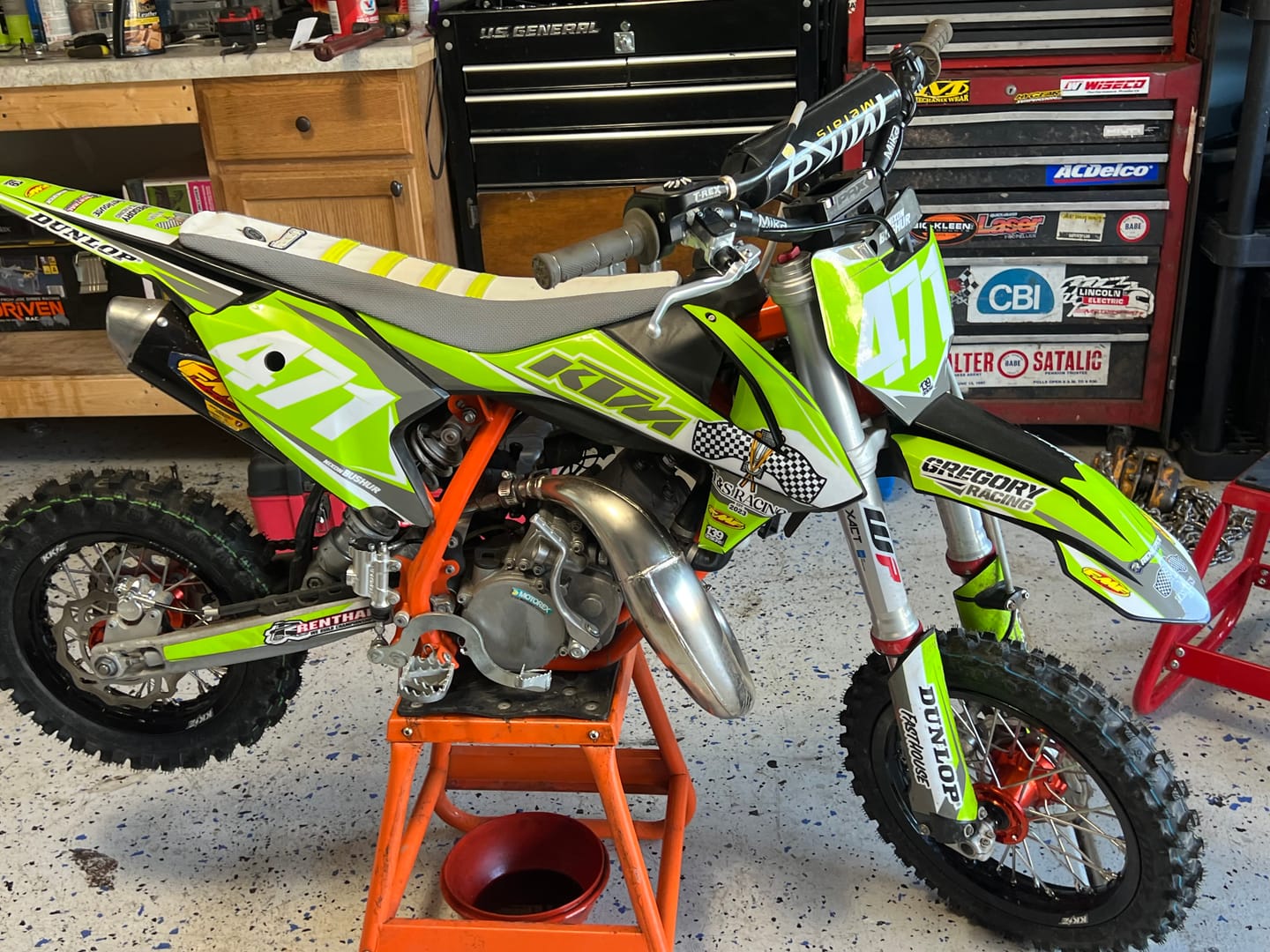Customer photo review of KKE 12/10 Small Kid's Wheels For KTM SX50 2014-1023 / GAS GAS MC50 2021-2023 Mini Dirtbikes Orange Hub