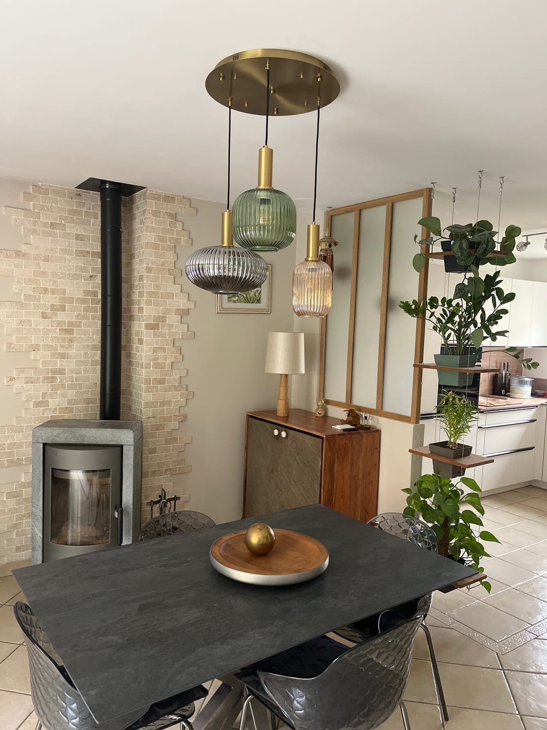 Customer photo review of Suspension chic en verre vintage CRISTALI | 100% Personnalisable
