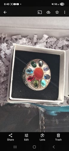 Customer photo review of Wisdom Ring | Men's 9 Gemstone Sterling Silver Ring