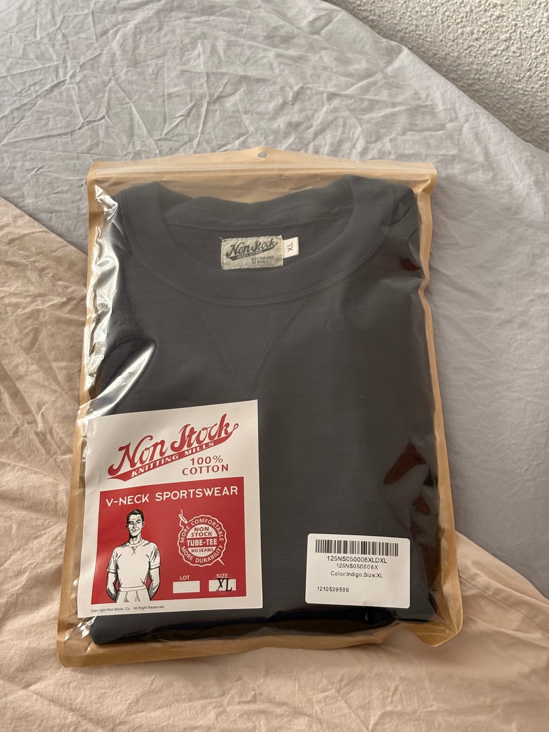 Customer photo review of 10.5 oz US Cotton Tubular Gusset T-Shirt - Indigo
