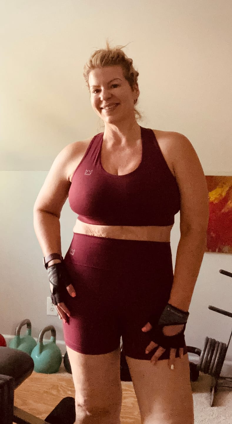 Customer photo review of Vivid Criss-Cross Sports Bra