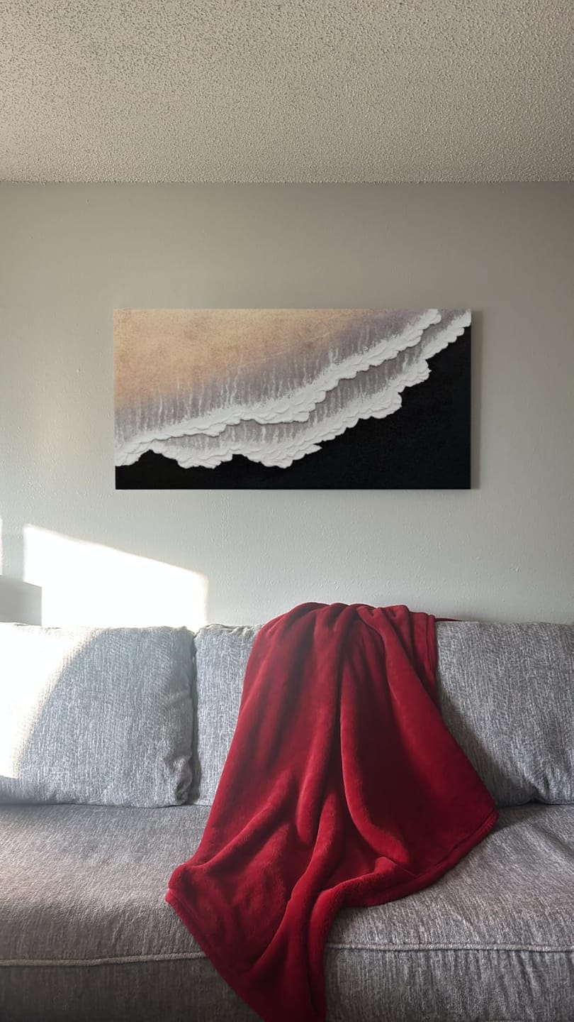 Customer photo review of Ocean And Sky Abstract Textured Canvas Art #OS 294