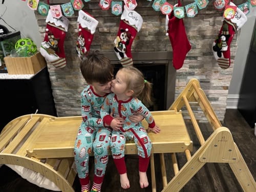 Customer photo review of Hazel | Pikler Triangle, Slide & Rocker Set