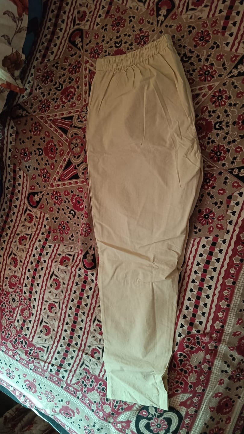 Customer photo review of Women Beige Cotton Pant
