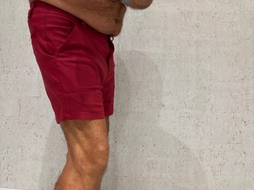 Customer photo review of Ultra-Stretch 5" Chino Shorts - Burgundy