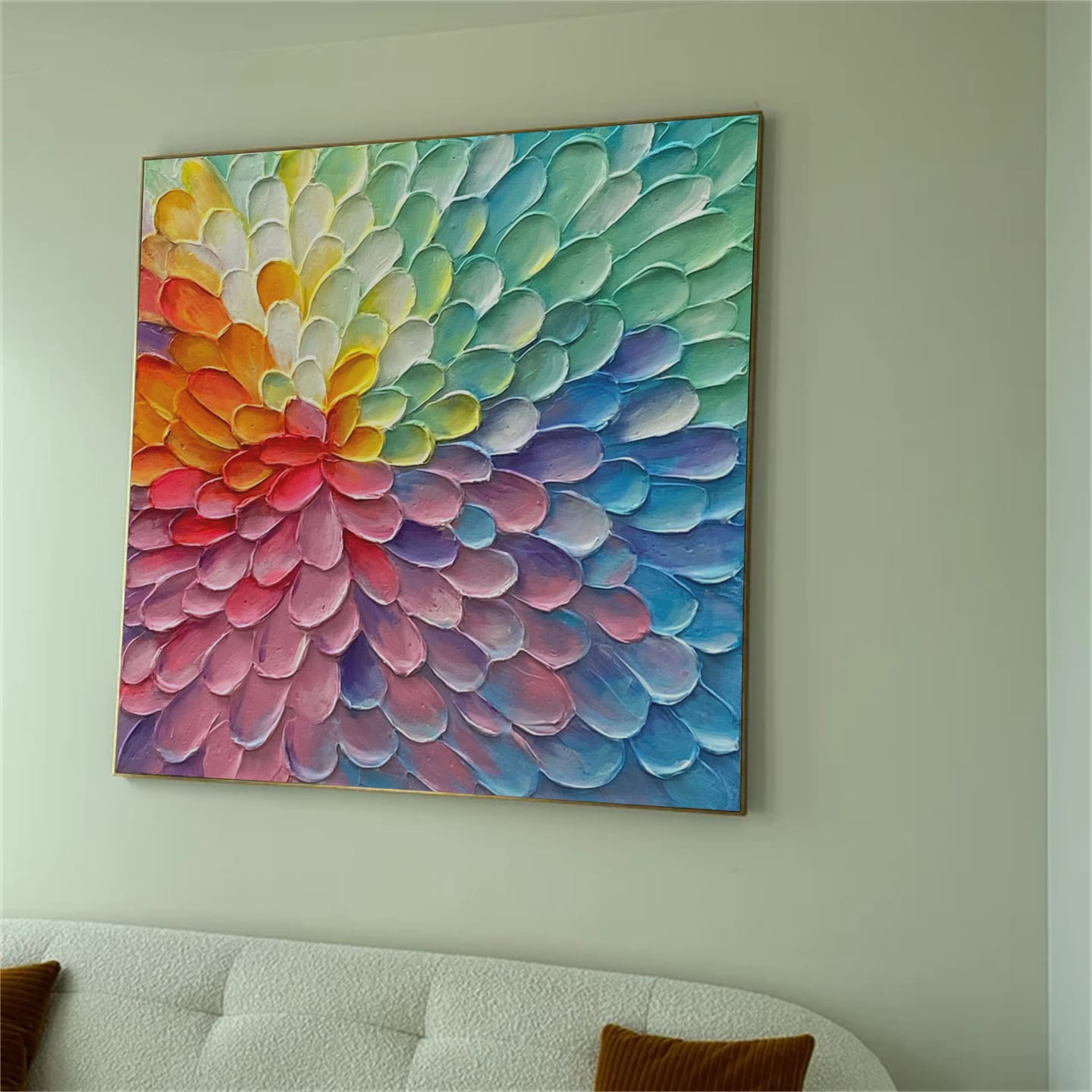 Customer photo review of Colorful Abstract Textured Painting Canvas #AT006