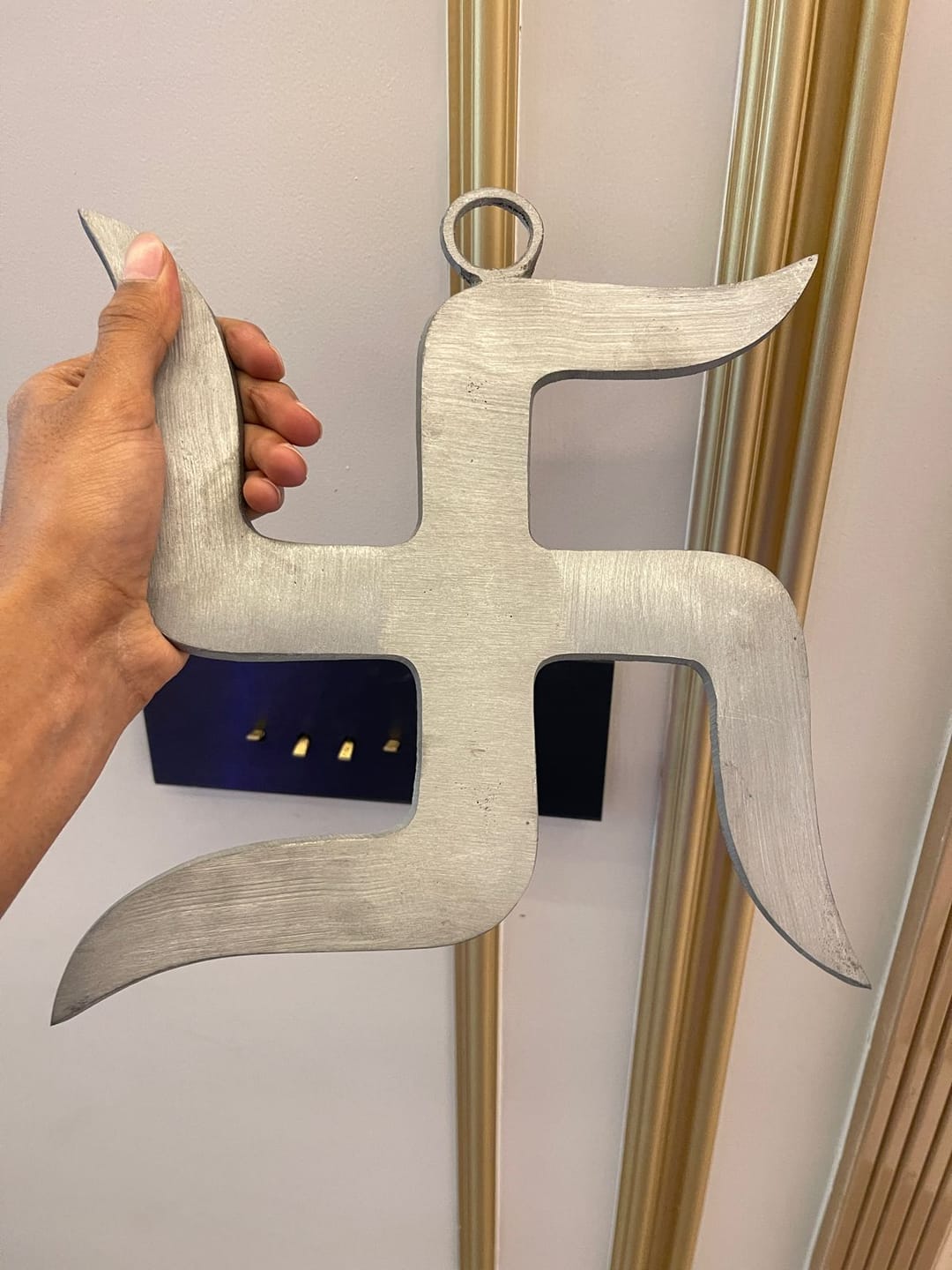 Customer photo review of Zinc Swastik – Vastu Remedy for Rust-Resistant Protection | Home/Office Energy Balance | 6 & 9 Inch
