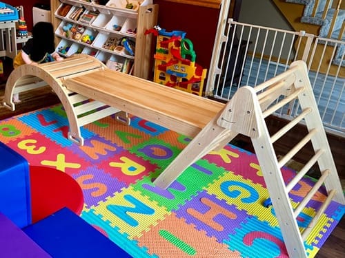 Customer photo review of Hazel | Pikler Triangle, Slide & Rocker Set