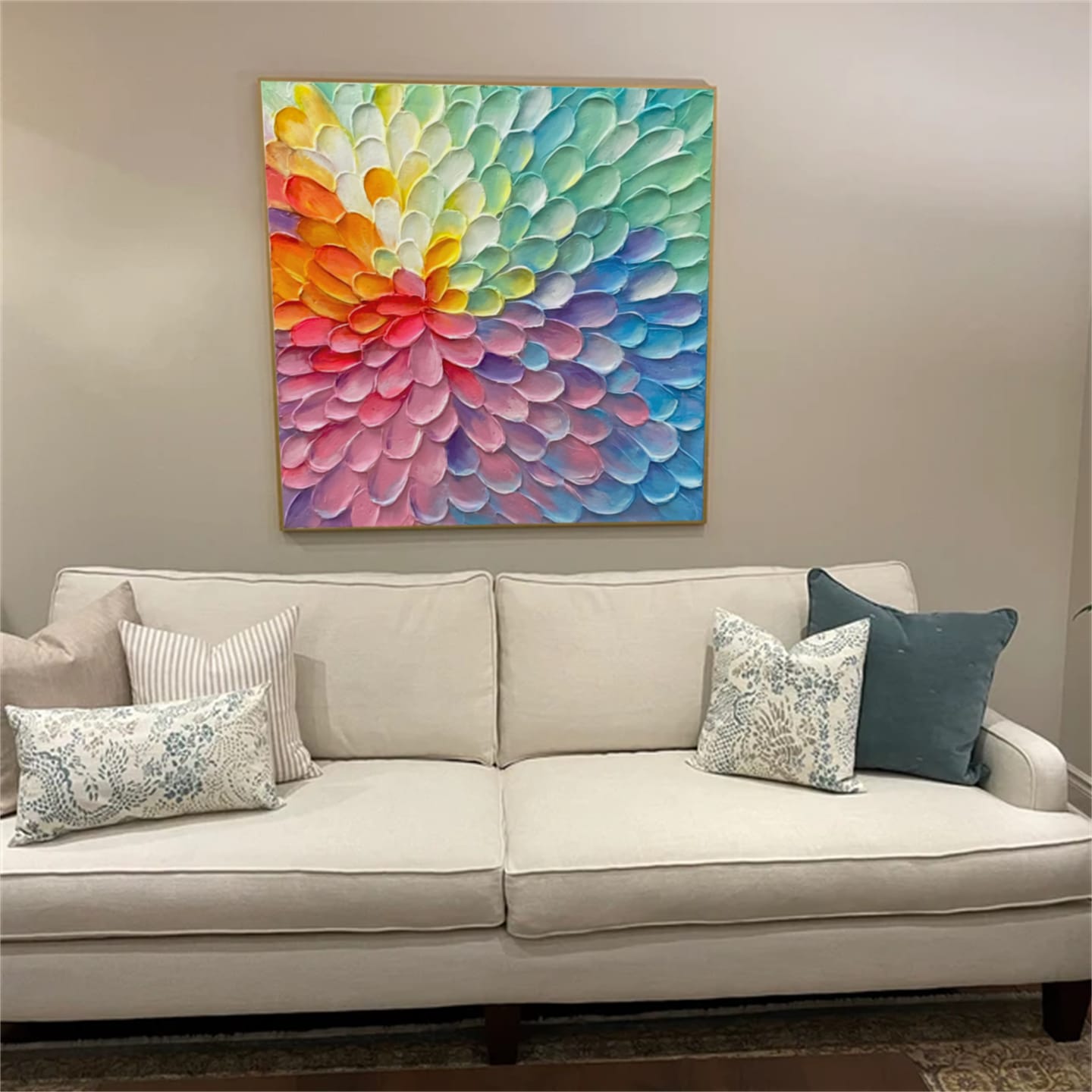 Customer photo review of Colorful Abstract Textured Painting Canvas #AT006