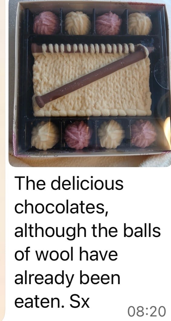 Customer photo review of Chocolate Knitting Gift Set