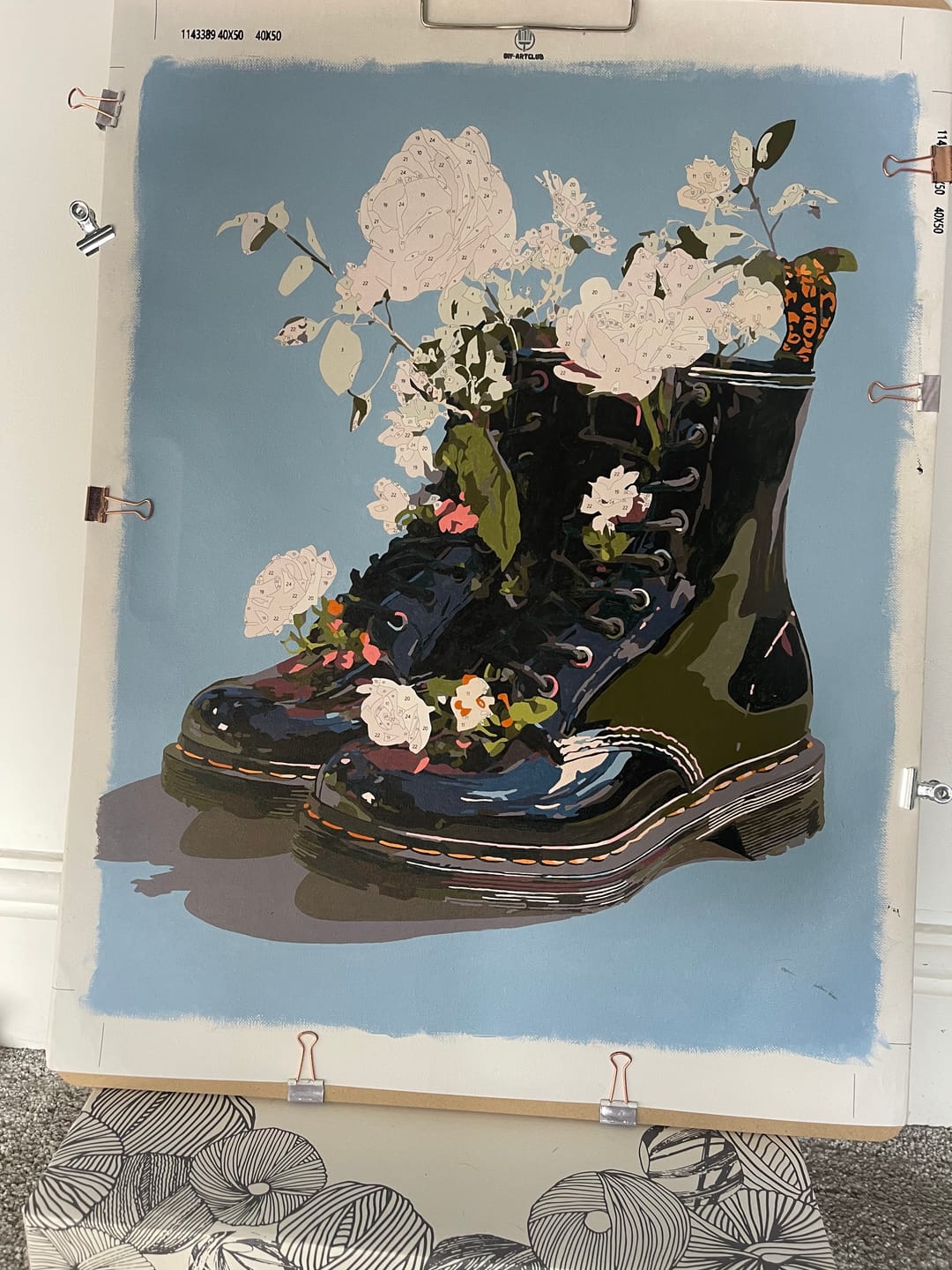 Customer photo review of Wildflowers in Boots | Paint by Number