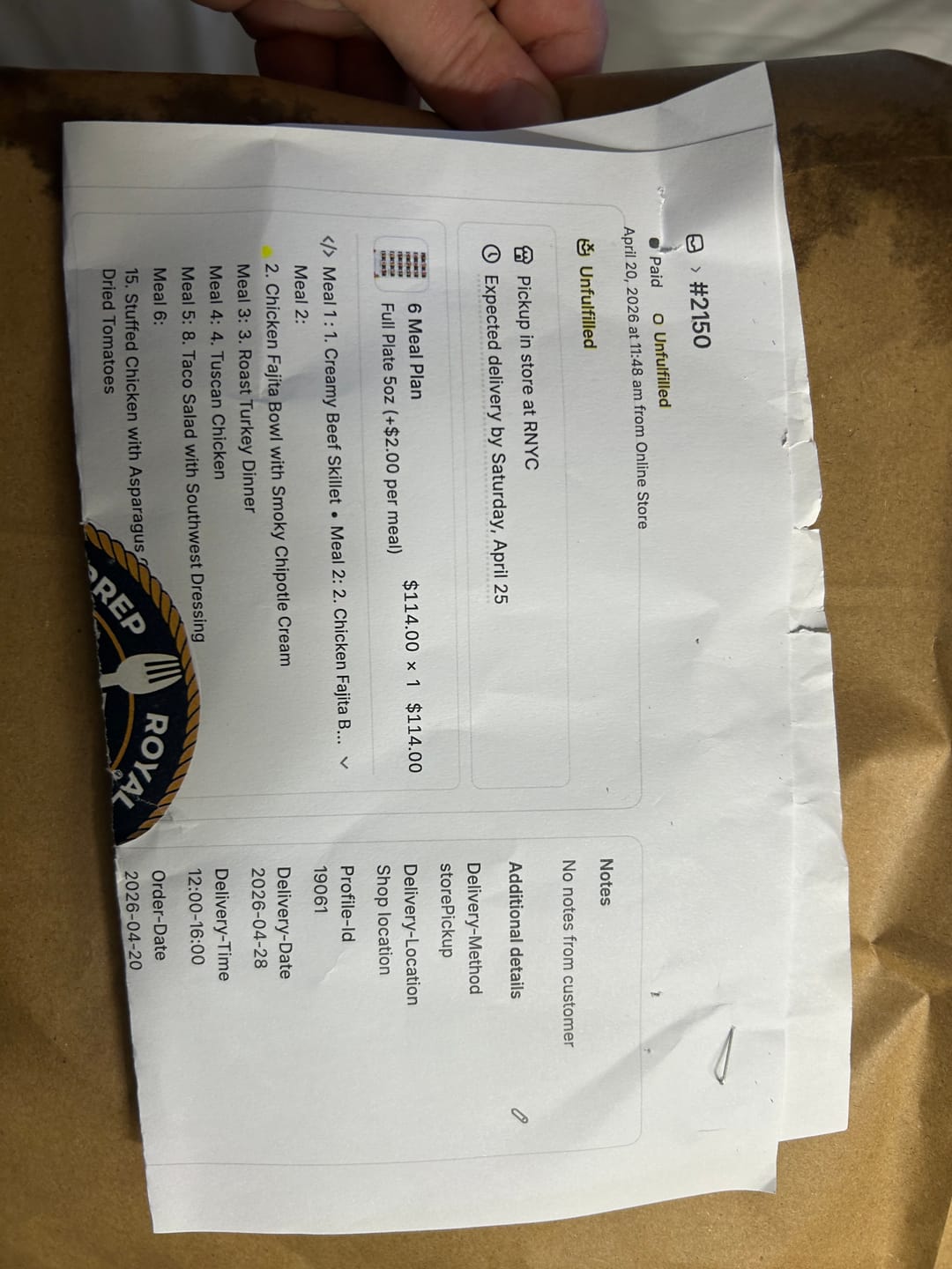 Customer photo review of 6 Meal Plan