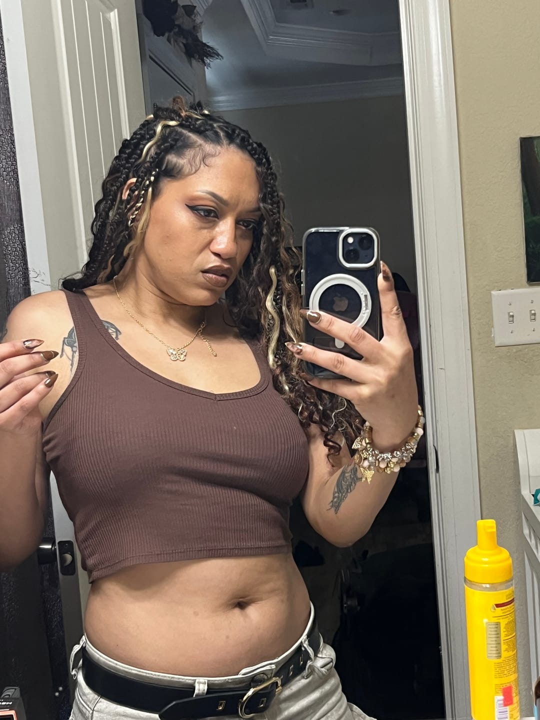 Customer photo review of #4/#30/#613 Mix Color Blend Deep Wave Bulk Human Braiding Hair