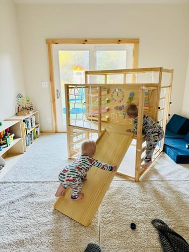 Customer photo review of Alpine Adventure Indoor Play Gym – Climber, Slide & Kids Activity Set