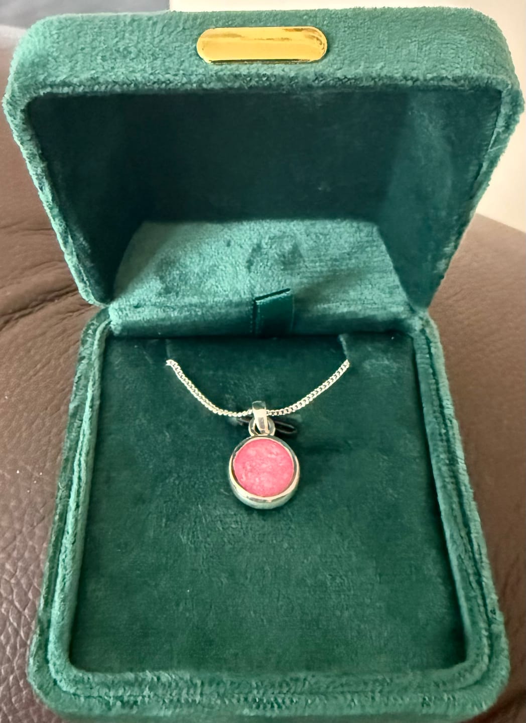 Customer photo review of Classic Round 12mm Silver Pendant - Thick trim