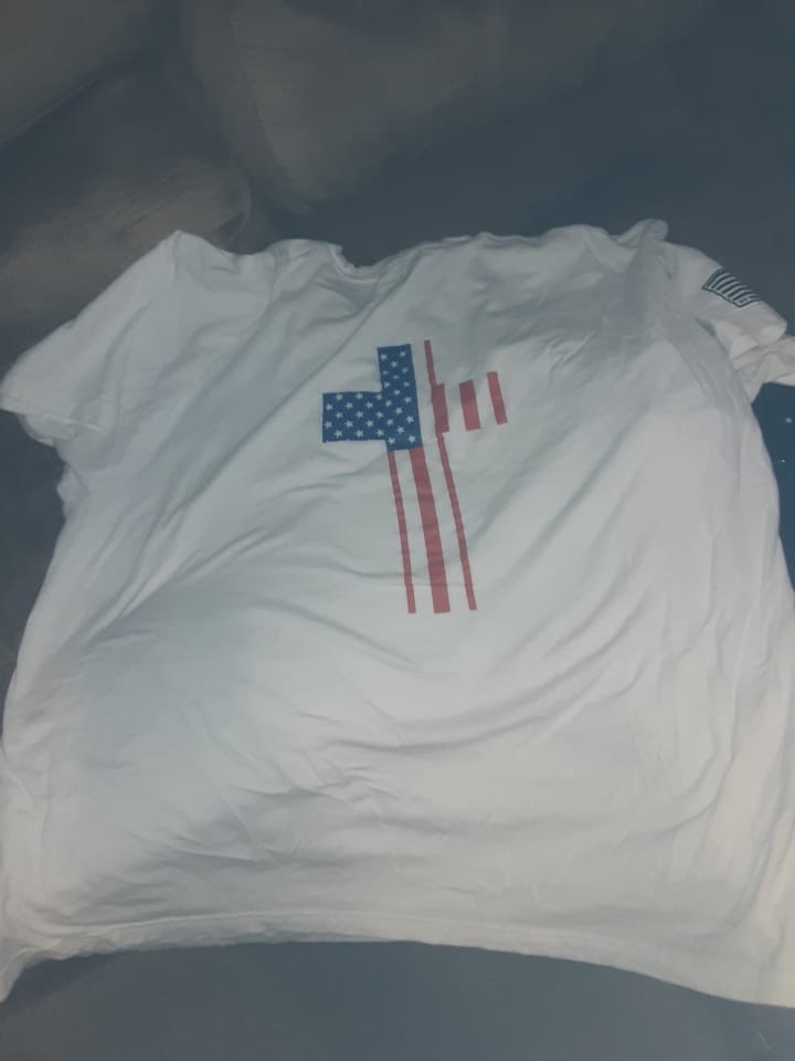 Customer photo review of American Cross T-Shirt