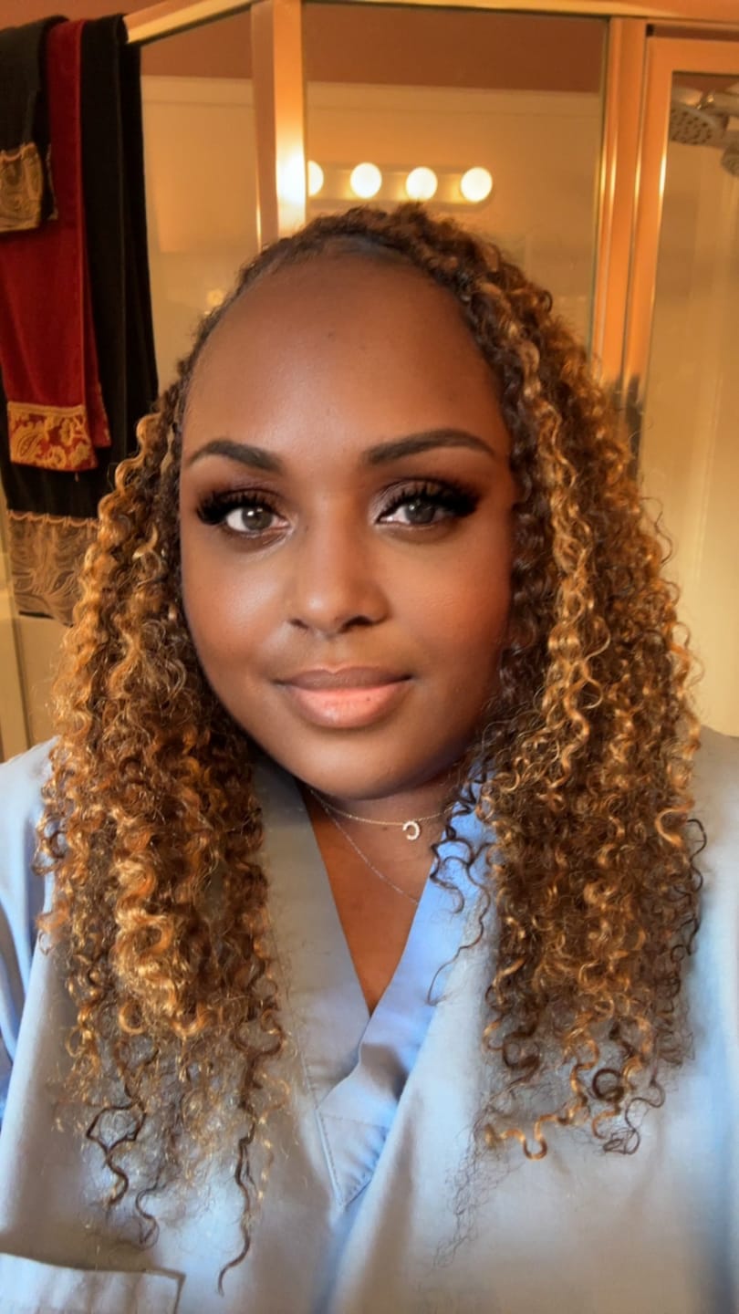 Customer photo review of #4/30 Mix Color Blend Water Deep Wave Feather Crochet Hair