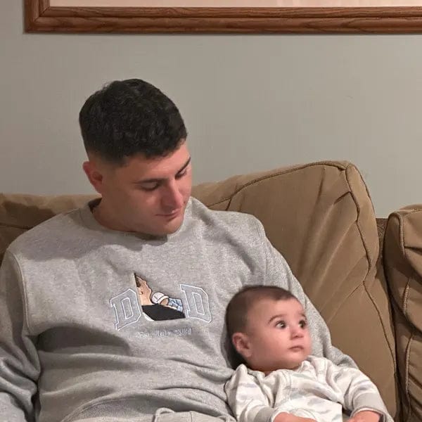 Customer photo review of Custom Photo Embroidered Sweatshirt for DAD