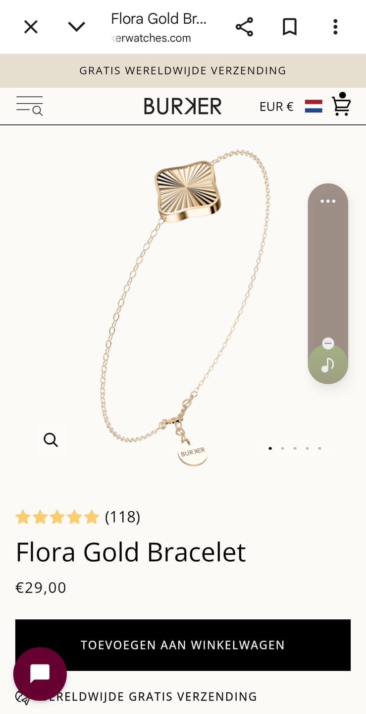 Customer photo review of Flora Gold Bracelet