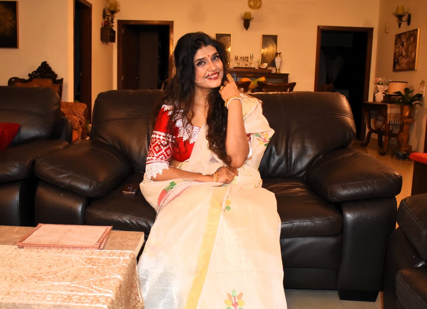 Customer photo review of Anjali - Ashtami Special Jamdani Saree