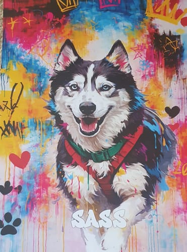 Customer photo review of Personalised Poster With Dog or Cat - Graffiti