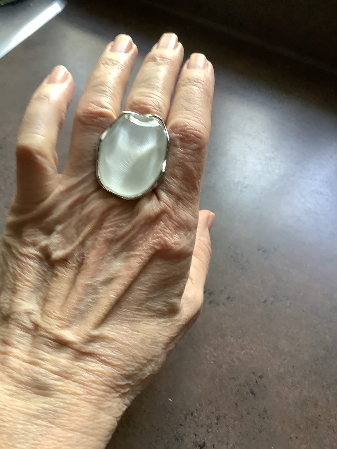 Customer photo review of LoveEcho Natural Stone Crystal Ring