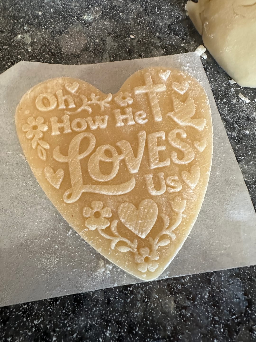 Customer photo review of Embossed Easter Cookie Stamp - Oh How He Loves Us
