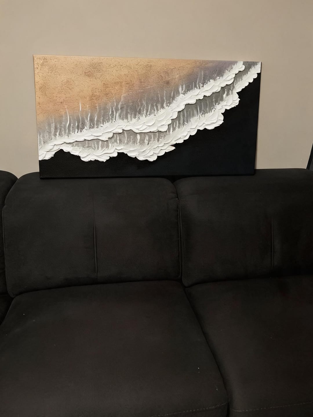 Customer photo review of Ocean And Sky Abstract Textured Canvas Art #OS 294