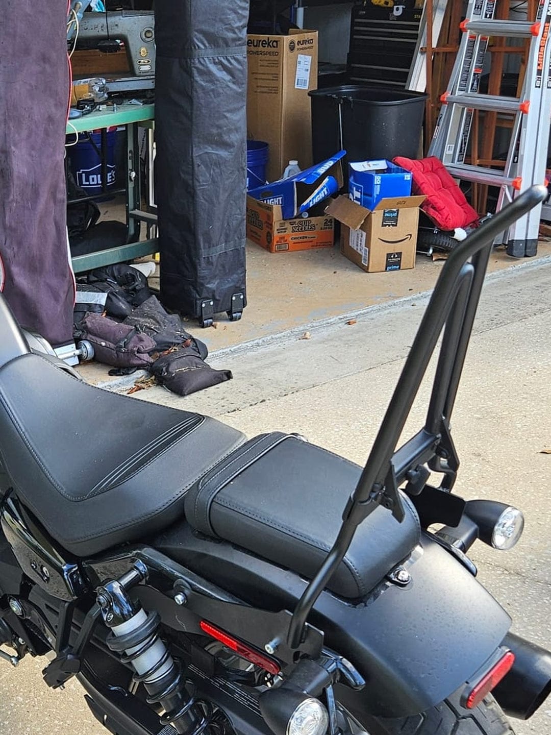 Customer photo review of Iron Born Blade 25" Sissy Bar with Foldable Luggage Rack for Harley Sportster Nightster RH975/S Matte Black