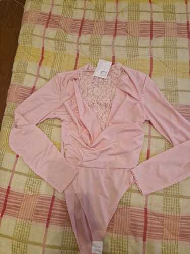 Customer photo review of Body di pizzo goccia a manica lunga - rosa