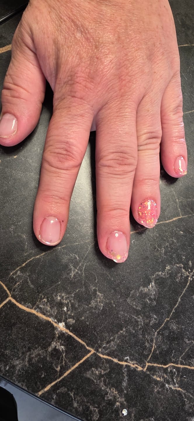 Customer photo review of Crystal Clear Dipping Powder
