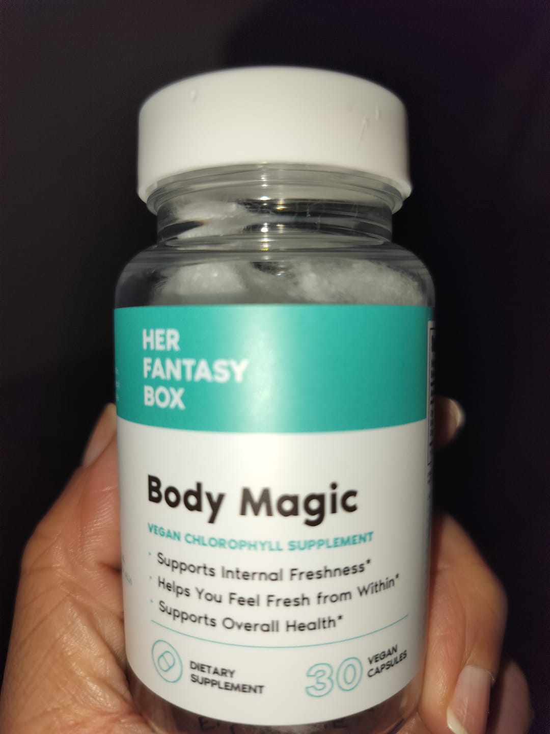 Customer photo review of Body Magic Chlorophyll Pill - For Body Odor, Detox & Skin