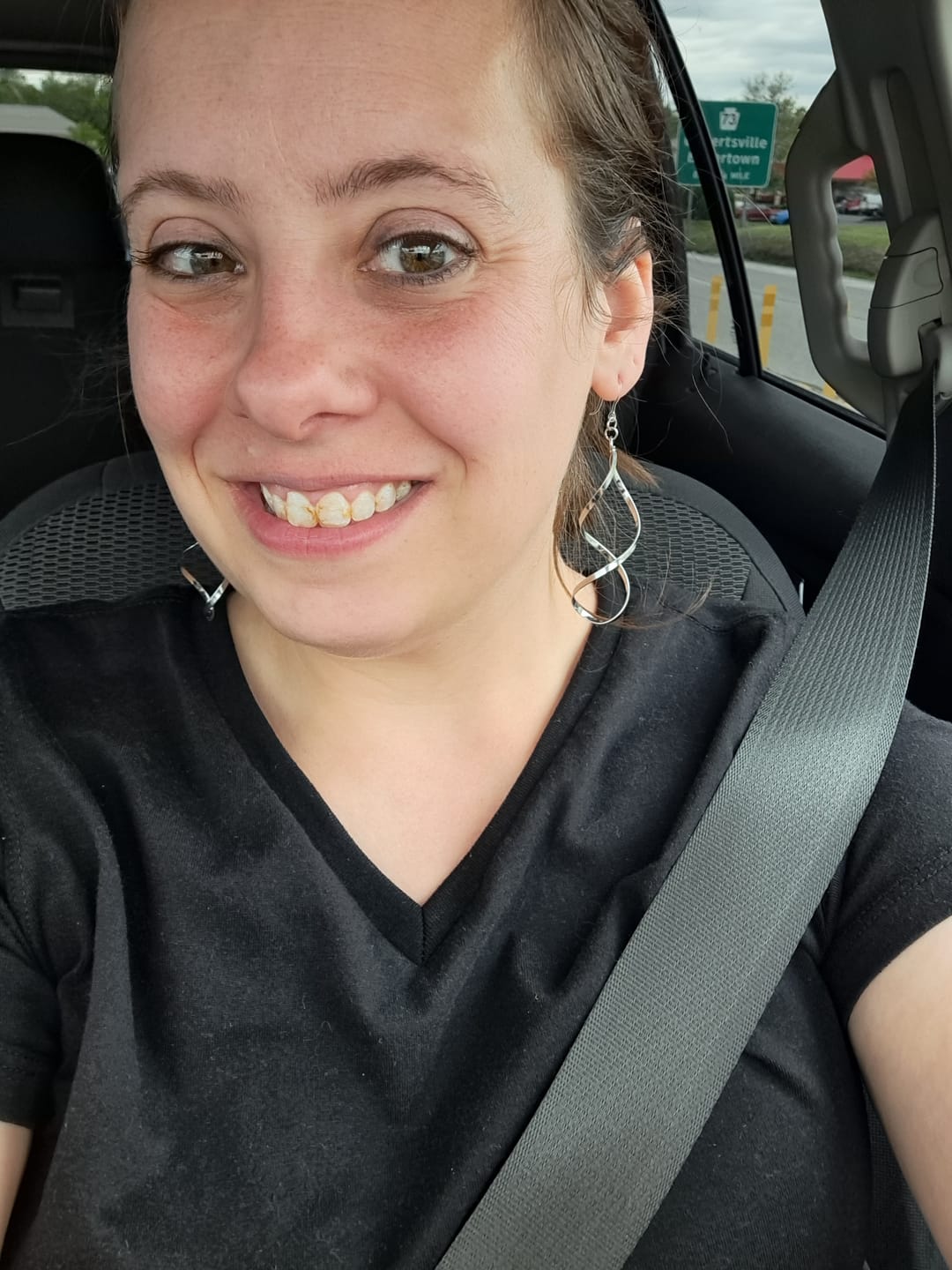 Customer photo review of Infinity Spiral Dangles
