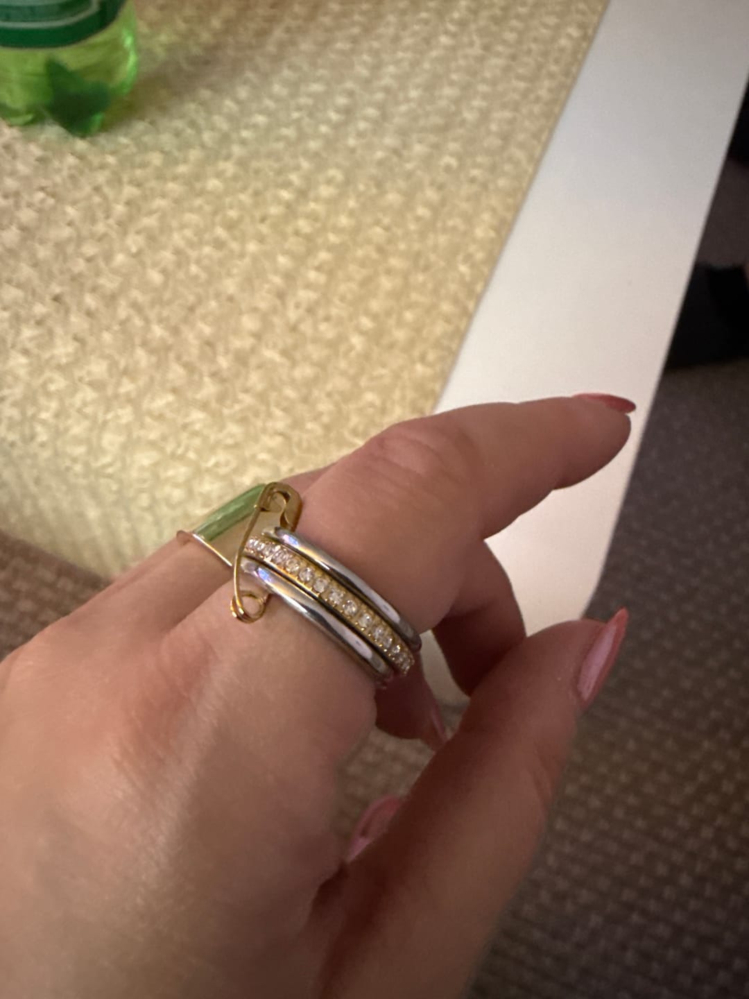 Customer photo review of Triple Safety Pin Flow Ring 14K Vergoldet