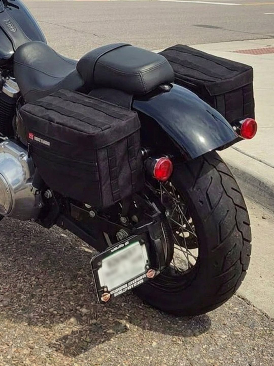 Customer photo review of 18L - Patriot Medium Motorcycle Throw Over Saddlebags for Harley Dyna Wide Glide FXDWG/I