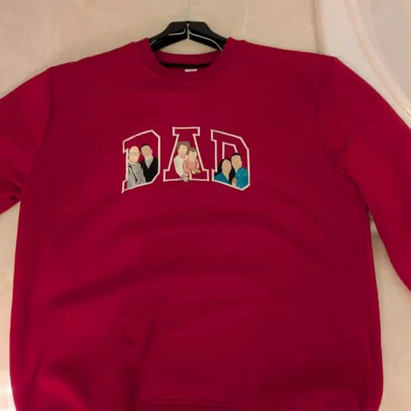 Customer photo review of Custom Photo Portrait Embroidery Sweatshirt T-shirt Father's Day- Gift For Dad