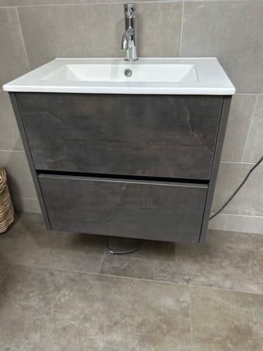 Customer photo review of Hudson Reed Havana 600mm Wall Hung 2-Drawer Unit & Basin 2 - Metallic Slate