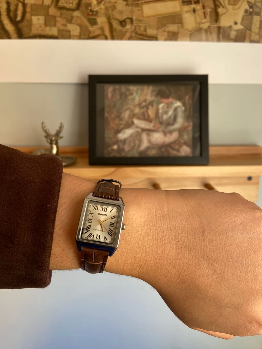 Customer photo review of Reloj Casio Tank Análogo LTP-V007L-9BUDF Cuero Dial Champaña
