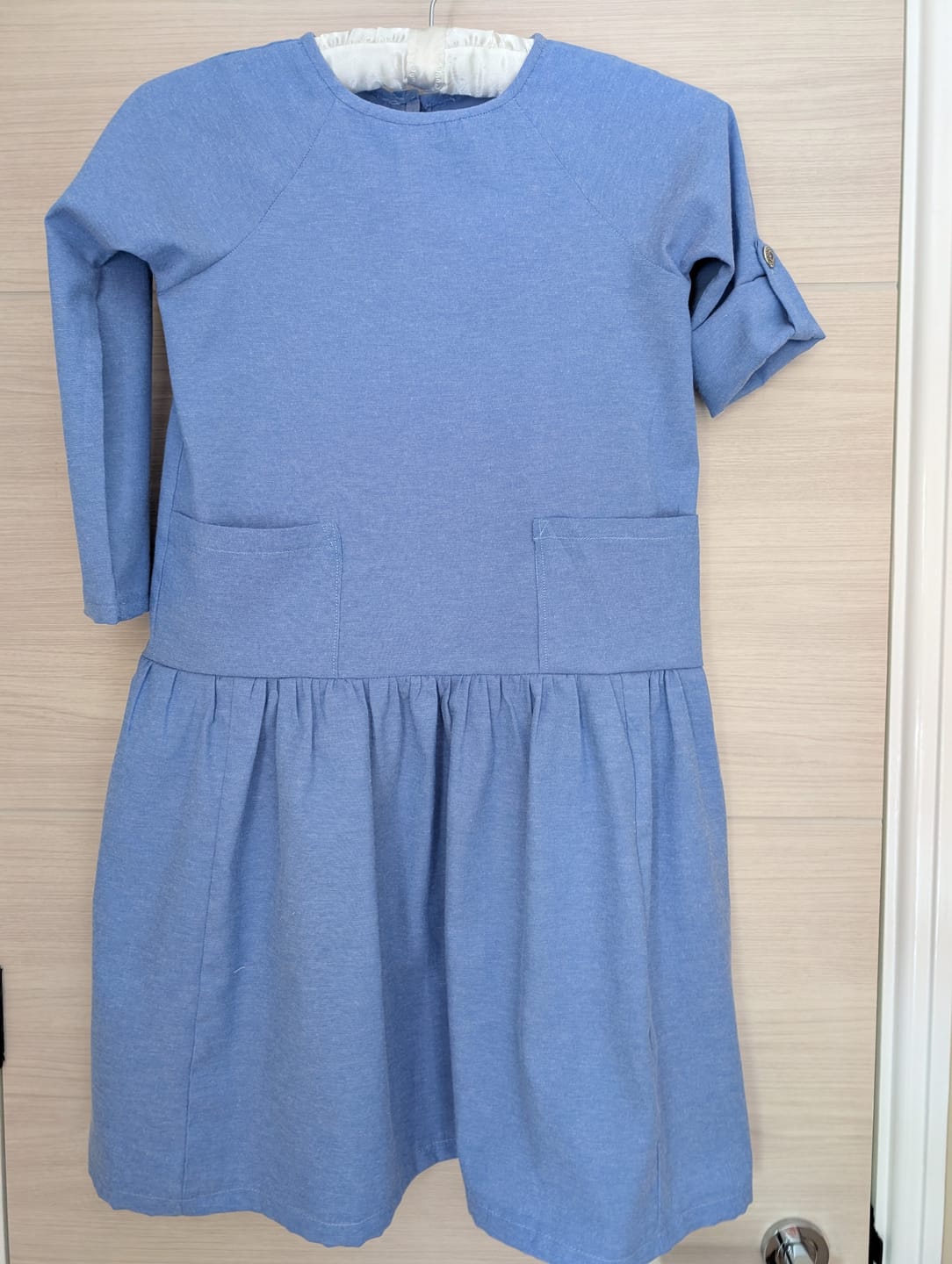 Customer photo review of Plain Blue Chambray Denim Fabric