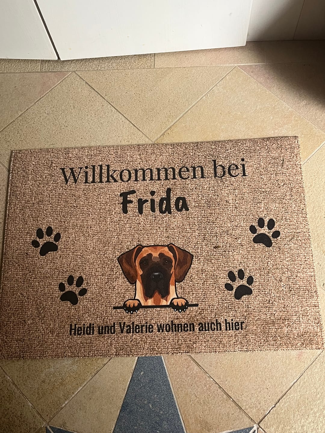 Customer photo review of Personalisierte Fußmatte - Willkommen bei