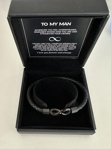 Customer photo review of "To My Man" Engraved Bracelet