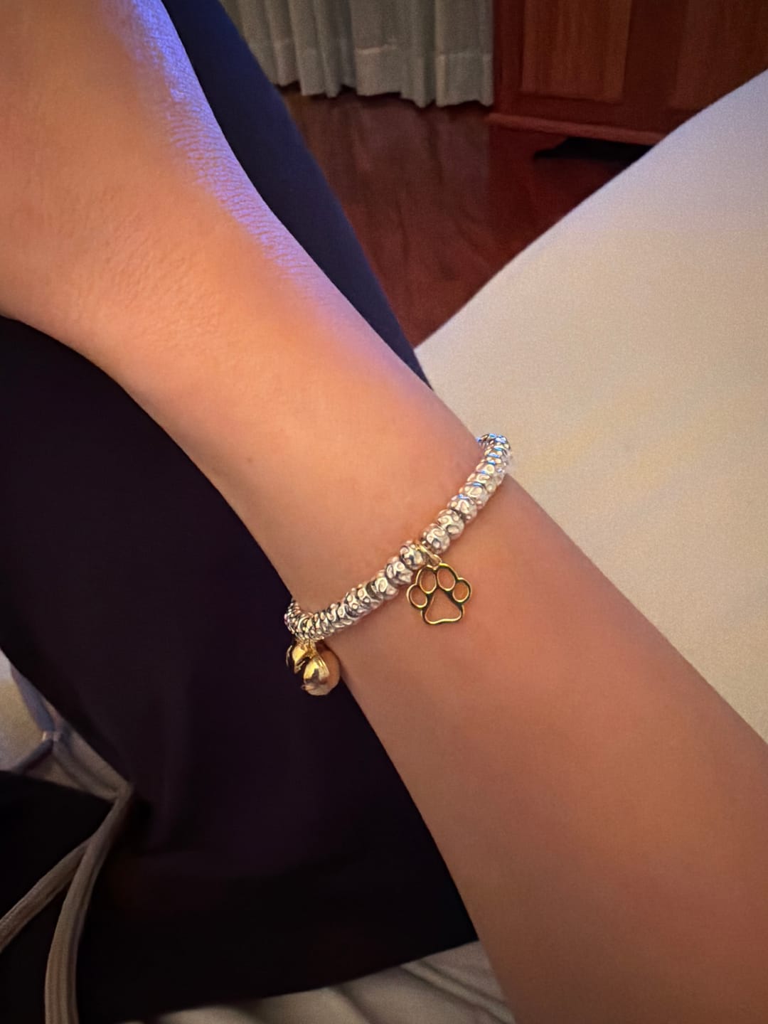 Customer photo review of CREA IL TUO BRACCIALE GRANELLI BOMBATI E TONDEGGIANTI - Argento e Oro