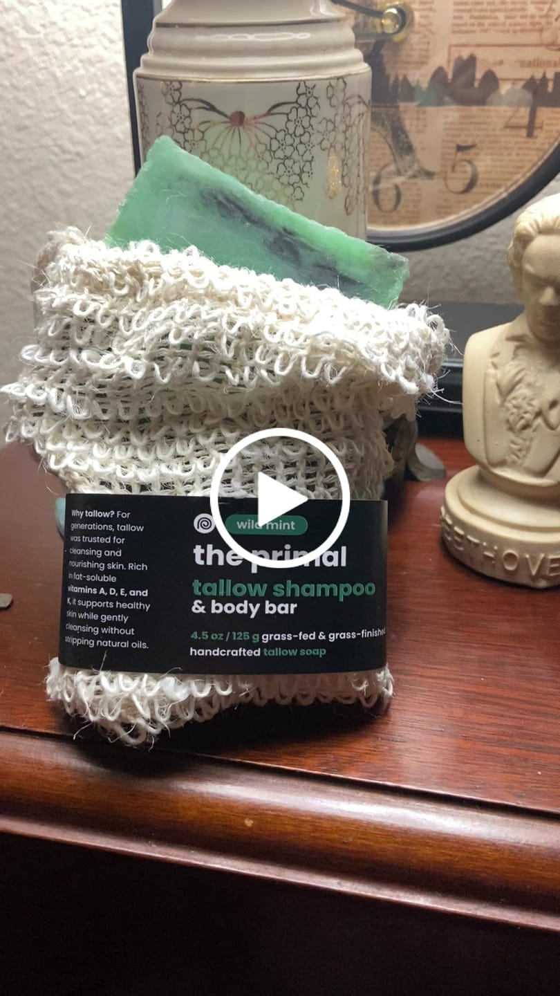 Customer video review of Wild Mint Tallow Shampoo & Body Bar